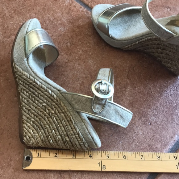 Maypol gray metallic wedge heel sandals shoes size 38 - Picture 8 of 16